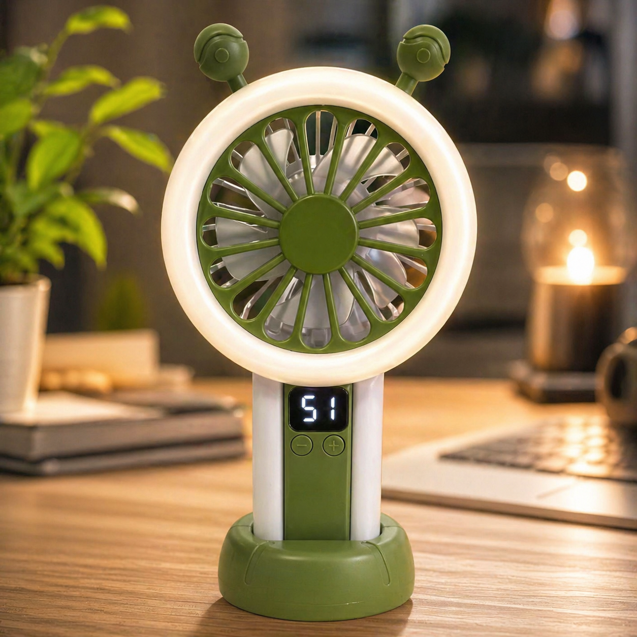 Rechargeable LED Digital Mini Hand Fan