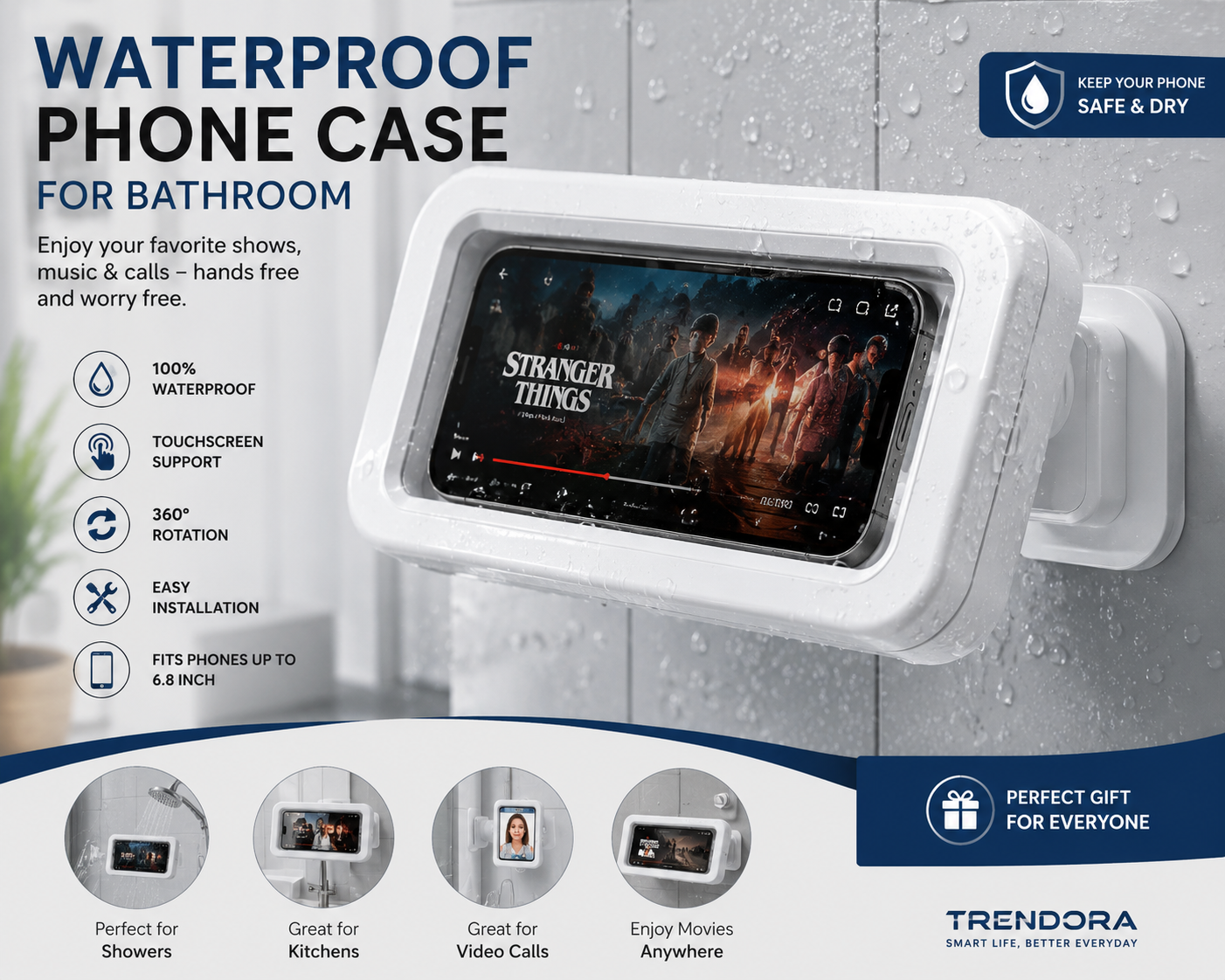 Waterproof Phone Case for Bathroom
