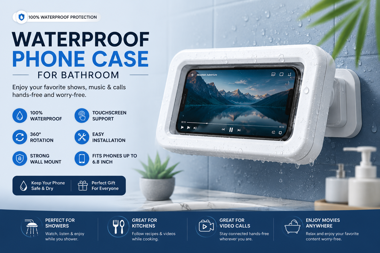 Waterproof Phone Case for Bathroom