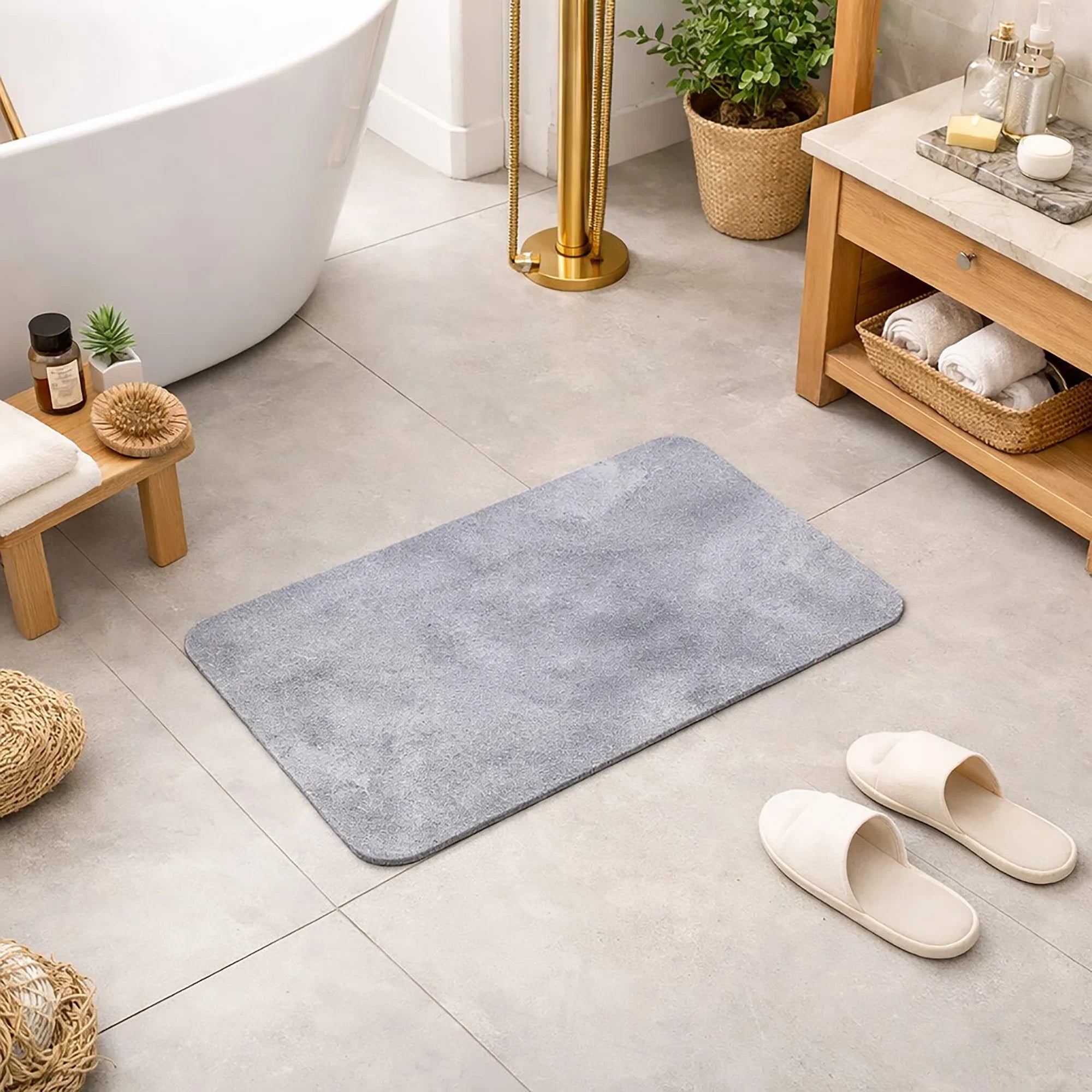 Quick Dry Stone Bath Mat – Ultra Absorbent