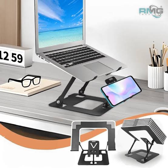 Adjustable Foldable Laptop Stand – Portable Ergonomic Laptop & Tablet Holder