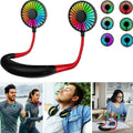 Neck Fan Rechargeable USB Fan With Color Changing LED Lights